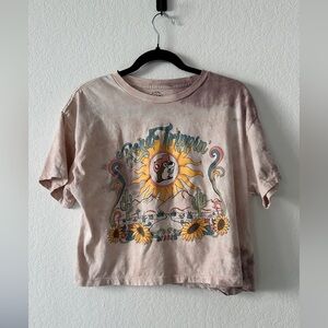 Buc-ee’s Road Trippin’ Crop Tee XL Acid Wash Graphic Sun Desert Y2K